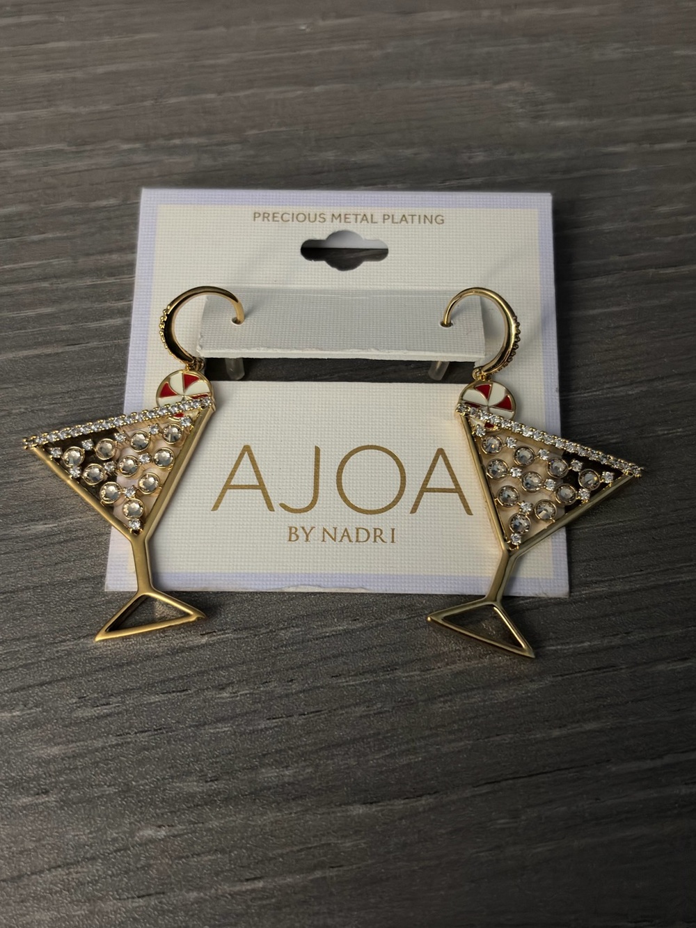 AJOA by Nadri Holi-Daze Peppermint Martini Drop Earrings